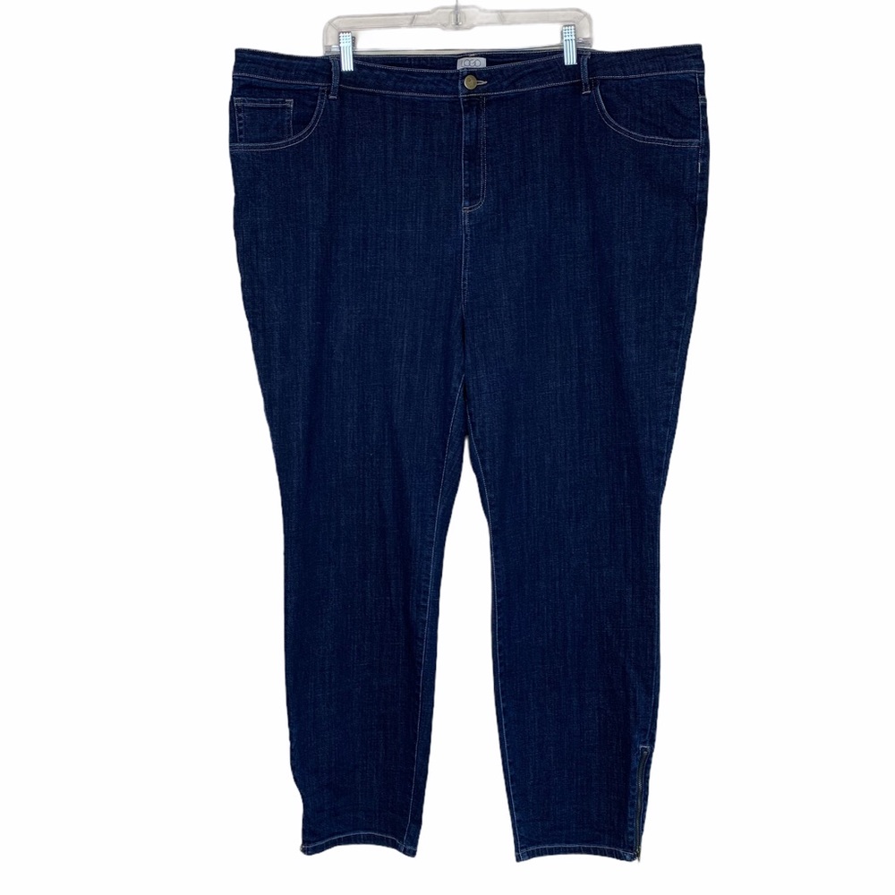 LOGO Lori Goldstein Straight Zipper Ankle Jeans